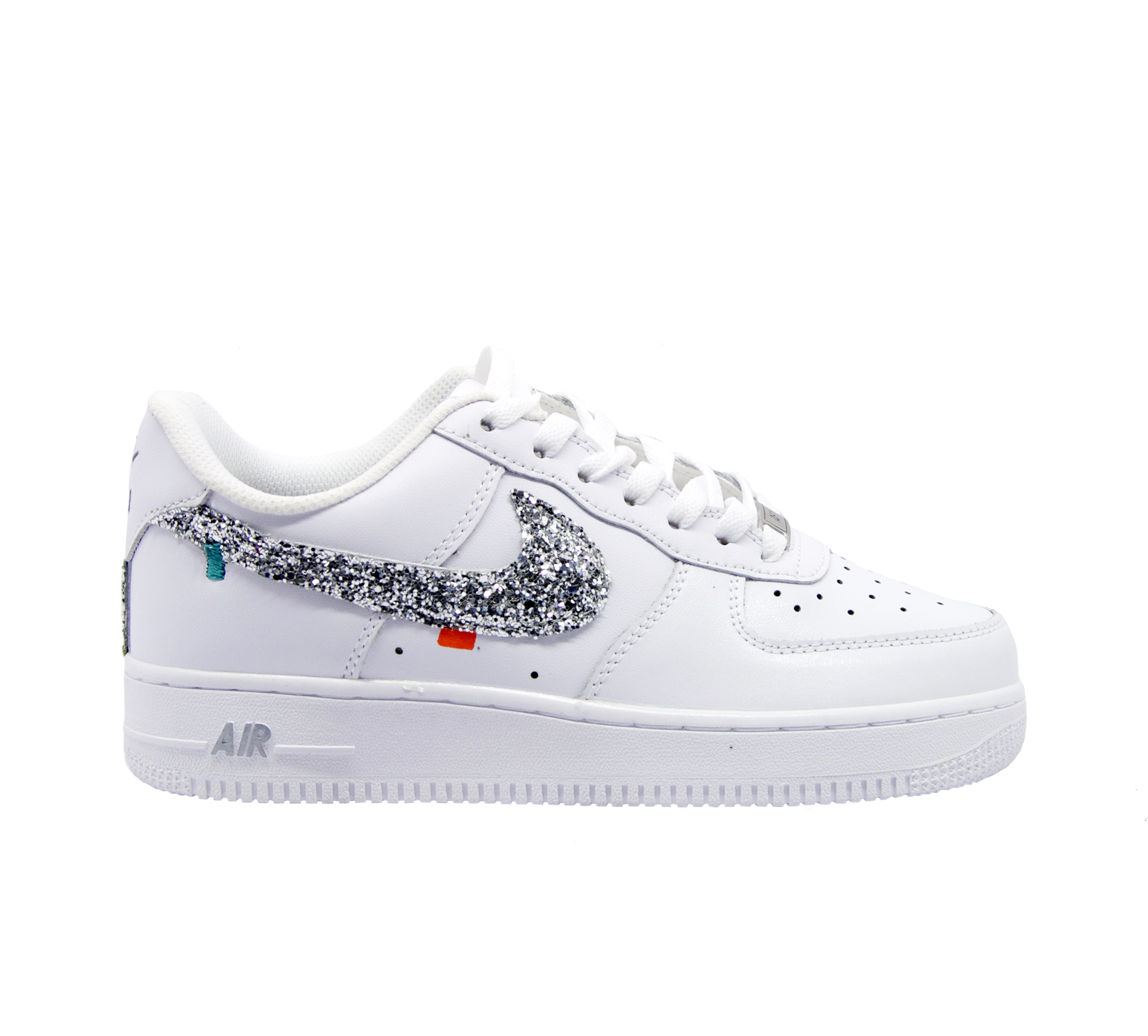 Nike - Sneakers air force bianco glitter argento - Mary Claud