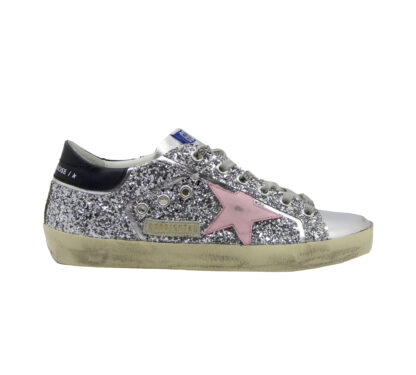 GOLDEN GOOSE DONNA Donna SNEAKERS SUPERSTAR GLITTER ARGENTO 35, 36, 37-2, 38-2, 39-2, 40, 41-2 immagine n. 1/4