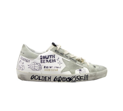 GOLDEN GOOSE DONNA CIABATTA ANATOMICA SNEAKERS SUPERSTAR BIANCO SCRITTE 36, 37-2, 38-2, 39-2, 40, 41-2 immagine n. 1/4