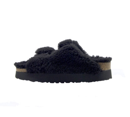 BIRKENSTOCK UNISEX Birkenstock CIABATTA ARIZONAA BIG BUCKLE TEDDY NERO 36, 37-2, 38-2, 39-2, 40, 41-2 immagine n. 3/4