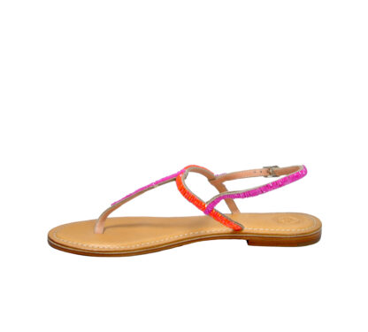 BALIBALI DONNA Donna INFRADITO PERLINE FUXIA ARANCIO 36, 37-2, 38-2, 39-2, 40, 41-2 immagine n. 3/4