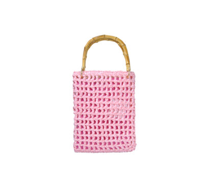 CHICA BAGS DONNA AccessorI BORSA PIATTA RAFIA ROSA un immagine n. 3/3