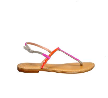 BALIBALI DONNA Donna INFRADITO PERLINE FUXIA ARANCIO 36, 37-2, 38-2, 39-2, 40, 41-2 immagine n. 1/4