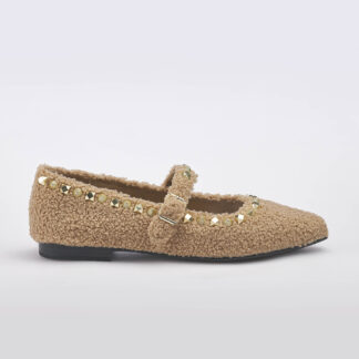 ASH DONNA Donna BALLERINA TEDDY CAMEL BORCHIE 36, 37-2, 38-2, 39-2, 40, 41-2 immagine n. 1/5