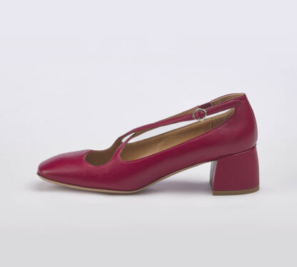 A.BOCCA DONNA Donna MARY JANE PELLE ROSSO 36, 37-2, 38-2, 38, 39-2, 40, 41-2 immagine n. 2/5