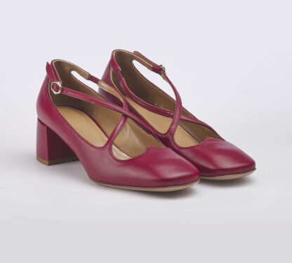 A.BOCCA DONNA Donna MARY JANE PELLE ROSSO 36, 37-2, 38-2, 38, 39-2, 40, 41-2 immagine n. 3/5