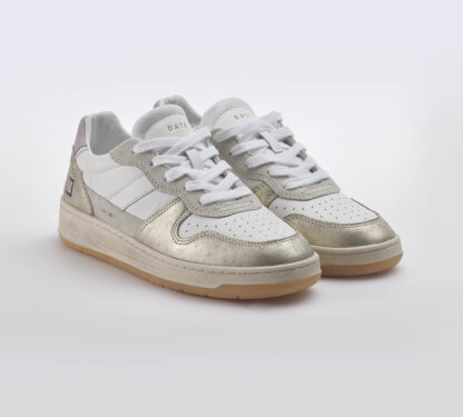 D.A.T.E UNISEX Unisex SNEAKERS BIANCO PLATINO 36, 37-2, 38-2, 39-2, 40, 41-2 immagine n. 3/4