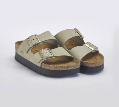 BIRKENSTOCK UNISEX CALZATURE ARIZONA NABUCK EUCALIPTO FIBBIE 36, 37-2, 38-2, 39-2, 40, 41-2 immagine n. 3/5