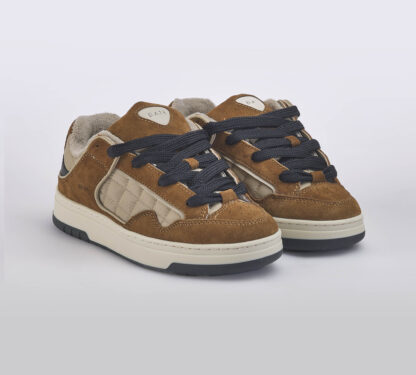 D.A.T.E UNISEX CALZATURE SNEAKERS CAMOSCIO CUOIO 37-2, 38-2, 39-2, 40 immagine n. 3/5