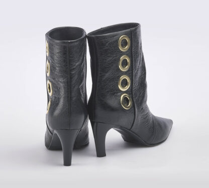 LELLA BALDI DONNA DECOLTE' STIVALETTO NERO BORCHIE 37-2, 38-2, 39-2, 40 immagine n. 4/5