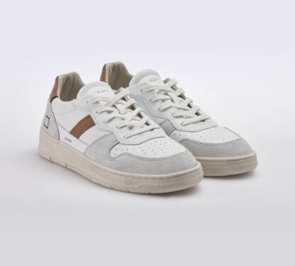 D.A.T.E UNISEX CALZATURE SNEAKERS PELLE BIANCO CUOIO 40, 42, 43-2, 44-2 immagine n. 3/5