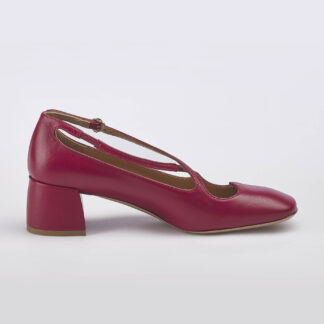 A.BOCCA DONNA Donna MARY JANE PELLE ROSSO 36, 37-2, 38-2, 38, 39-2, 40, 41-2 immagine n. 1/5