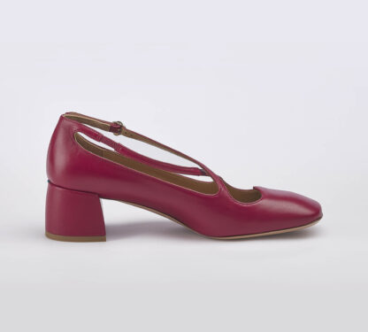 A.BOCCA DONNA Donna MARY JANE PELLE ROSSO 36, 37-2, 38-2, 38, 39-2, 40, 41-2 immagine n. 1/5