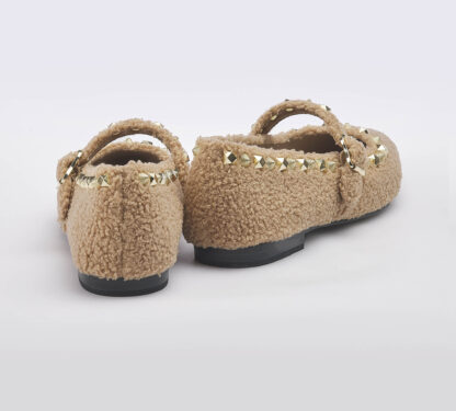 ASH DONNA Donna BALLERINA TEDDY CAMEL BORCHIE 36, 37-2, 38-2, 39-2, 40, 41-2 immagine n. 4/5