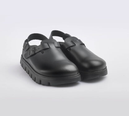 BIRKENSTOCK UNISEX CALZATURE SABOT CON CINTURINO PELLE NERO 38-2, 39-2, 40, 41-2 immagine n. 3/5