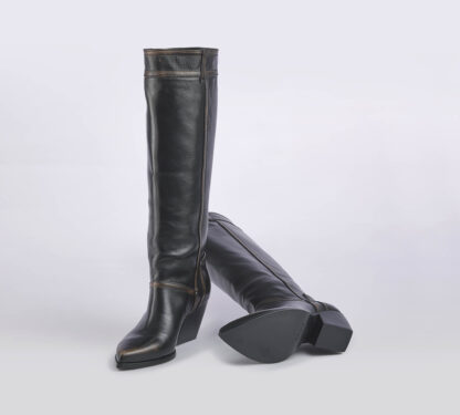 ELENA iachi DONNA Donna STIVALE TEXANO PELLE NERO SABBIA 37-2, 38-2, 38, 39-2, 40, 41-2 immagine n. 5/5