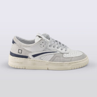 D.A.T.E UNISEX CALZATURE SNEAKERS IN PELLE BIANCO BLU 40, 41-2, 42, 43-2, 44-2, 45-2 immagine n. 1/5