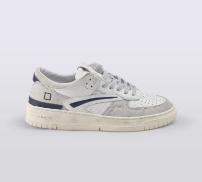 D.A.T.E UNISEX CALZATURE SNEAKERS IN PELLE BIANCO BLU 40, 41-2, 42, 43-2, 44-2, 45-2 immagine n. 1/5