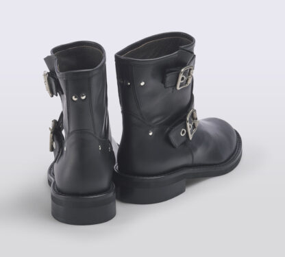 VIA ROMA 15 DONNA BIKERS BIKER CORTO PELLE NERO FIBBIE 36, 37-2, 37, 38, 39-2, 40, 41-2 immagine n. 4/5