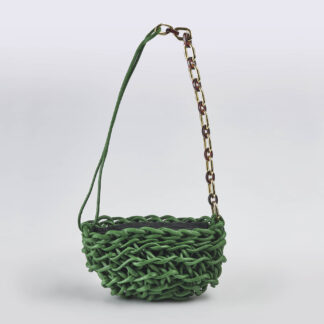 ALIENINA DONNA BORSE BORSA COTONE CERATO VERDE un immagine n. 1/5