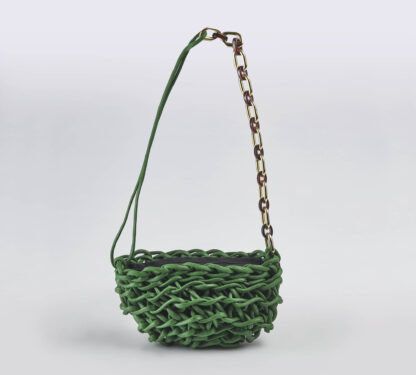 ALIENINA DONNA BORSE BORSA COTONE CERATO VERDE un immagine n. 1/5