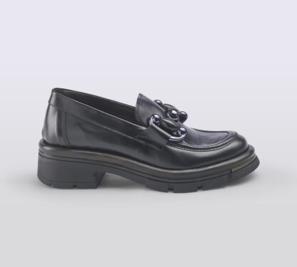 PAWELK'S DONNA Donna MOCASSINO PELLE NERO MORSETTO 36, 37-2, 38-2, 39-2, 40 immagine n. 1/5