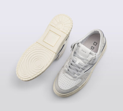 D.A.T.E UNISEX CALZATURE SNEAKERS IN PELLE BIANCO BLU 40, 41-2, 42, 43-2, 44-2, 45-2 immagine n. 5/5