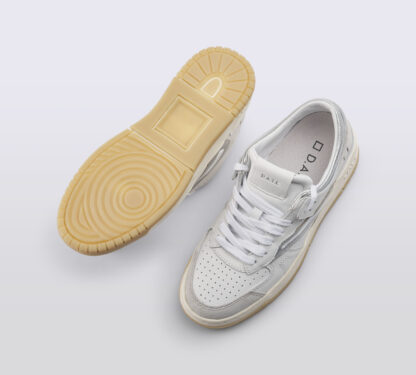 D.A.T.E UNISEX CALZATURE SNEAKERS IN PELLE BIANCO ARGENTO 36, 37-2, 38-2, 39-2, 40, 41-2 immagine n. 5/5