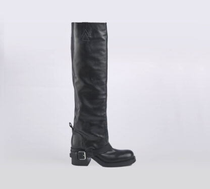 ELENA iachi DONNA Donna STIVALE BIKER PELLE NERO 37-2, 38-2, 38, 39-2, 40, 41-2 immagine n. 1/5