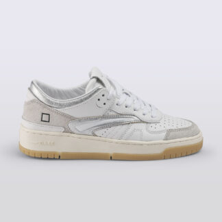 D.A.T.E UNISEX CALZATURE SNEAKERS IN PELLE BIANCO ARGENTO 36, 37-2, 38-2, 39-2, 40, 41-2 immagine n. 1/5