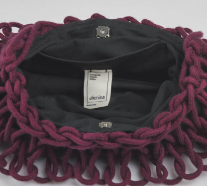 ALIENINA DONNA BORSE BORSA IN CASHMERE BORDEAUX un immagine n. 5/5