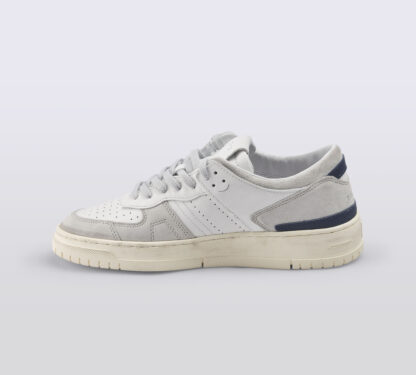 D.A.T.E UNISEX CALZATURE SNEAKERS IN PELLE BIANCO BLU 40, 41-2, 42, 43-2, 44-2, 45-2 immagine n. 2/5