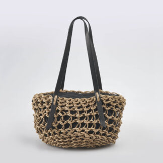 ALIENINA DONNA BORSE BORSA COTONE CERATO BISCOTTO un immagine n. 1/4