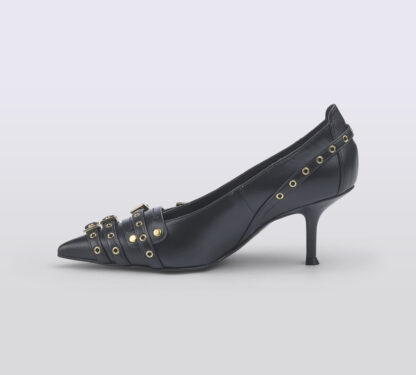 LELLA BALDI DONNA DECOLTE' DECOLTE' PELLE NERO FIBBIE 36, 37-2, 38-2, 38, 39-2, 40 immagine n. 2/5