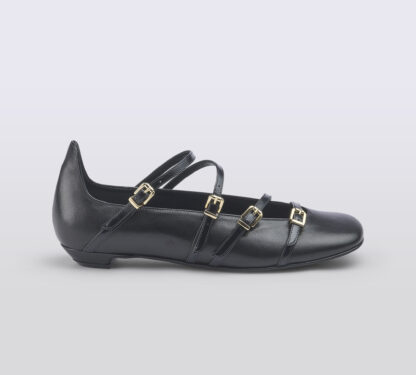 LELLA BALDI DONNA Donna MARY JANE PELLE NERO FIBBIE 37-2, 38-2, 38, 39-2, 40, 41-2 immagine n. 1/5