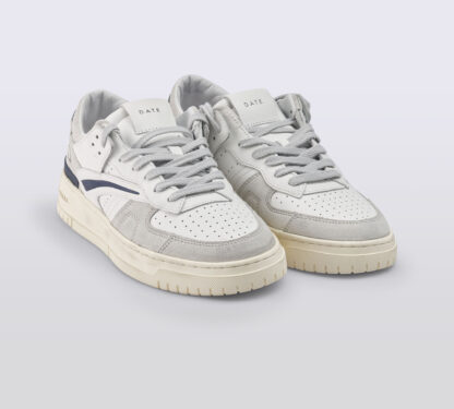 D.A.T.E UNISEX CALZATURE SNEAKERS IN PELLE BIANCO BLU 40, 41-2, 42, 43-2, 44-2, 45-2 immagine n. 3/5