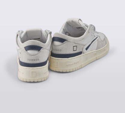 D.A.T.E UNISEX CALZATURE SNEAKERS IN PELLE BIANCO BLU 40, 41-2, 42, 43-2, 44-2, 45-2 immagine n. 4/5