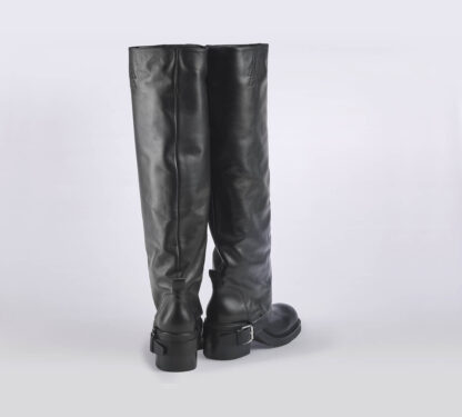 ELENA iachi DONNA Donna STIVALE BIKER PELLE NERO 37-2, 38-2, 38, 39-2, 40, 41-2 immagine n. 4/5