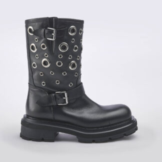 ELENA iachi DONNA BIKERS BIKER PELLE NERO BORCHIE 37-2, 37, 38-2, 40, 41-2 immagine n. 1/5