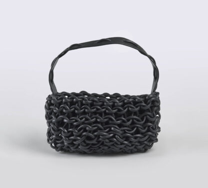 ALIENINA DONNA BORSE BORSA COTONE CERATO NERO un immagine n. 1/5