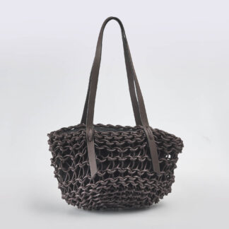 ALIENINA DONNA BORSE BORSA COTONE CERATO MORO un immagine n. 1/4