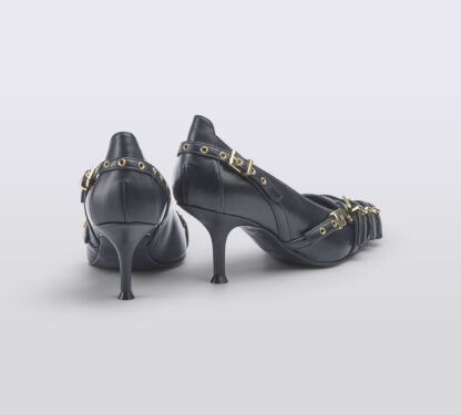 LELLA BALDI DONNA DECOLTE' DECOLTE' PELLE NERO FIBBIE 36, 37-2, 38-2, 38, 39-2, 40 immagine n. 4/5