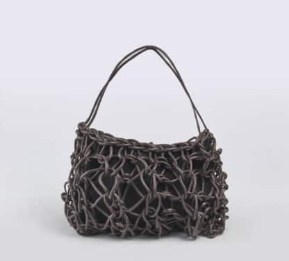 ALIENINA DONNA BORSE BORSA IN COTONE CERATO MORO un immagine n. 1/4