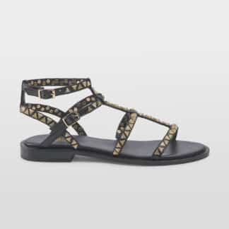 ASH DONNA Donna SANDALO GLADIATORE NERO BORCHIE 36, 37-2, 38-2, 39-2, 40, 41-2 immagine n. 1/5