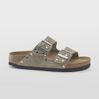 BIRKENSTOCK DONNA CIABATTA ANATOMICA ARIZONA CAMOSCIO TAUPE BORCHIE 35, 36, 37-2, 38-2, 39-2, 40, 41-2 immagine n. 1/3