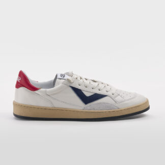 4B12 UOMO CALZATURE SNEAKERS PELLE BIANCO BLU ROSSO 40, 41-2, 42, 43-2, 44-2, 45-2 immagine n. 1/5