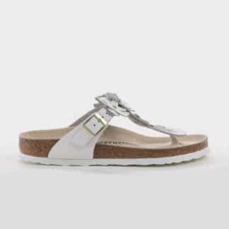 BIRKENSTOCK DONNA CIABATTA ANATOMICA INFRADITO GIZEH PELLE BIANCO FIORI 37-2, 38-2, 39-2, 40, 41-2 immagine n. 1/5