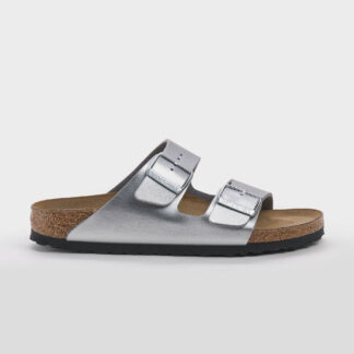 BIRKENSTOCK DONNA CIABATTA ANATOMICA ARIZONA BIRKOFLOR ARGENTO 36, 37-2, 38-2, 39-2, 40, 41-2 immagine n. 1/5