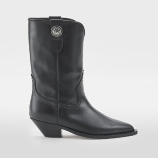 VIA ROMA 15 DONNA Donna TEXANO 3/4 PELLE NERO 36, 37-2, 38-2, 39-2, 41-2 immagine n. 1/5