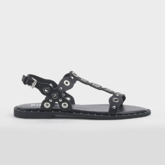 BIBI LOU DONNA Donna SANDALO PELLE NERO BORCHIE 36, 37-2, 38-2, 39-2, 40, 41-2 immagine n. 1/5